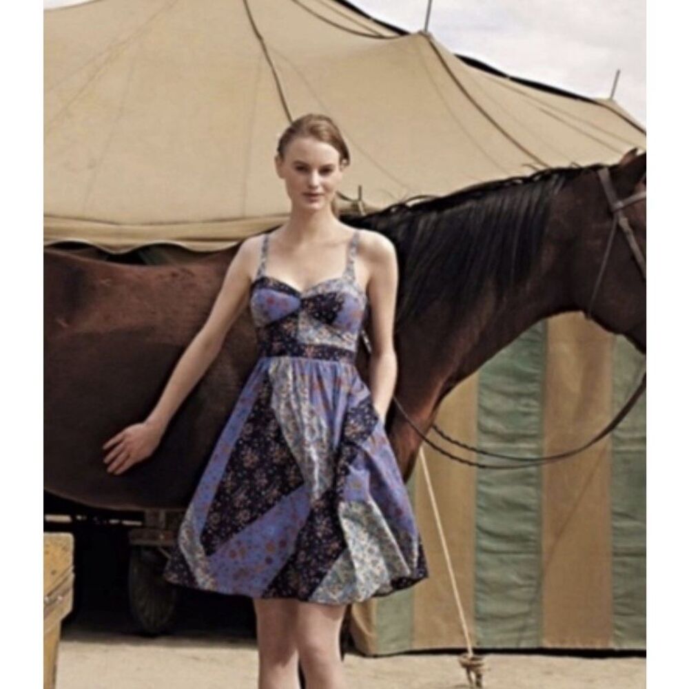 Maeve Anthropologie Calico Patchwork Dress - Size 2 - Multicolored